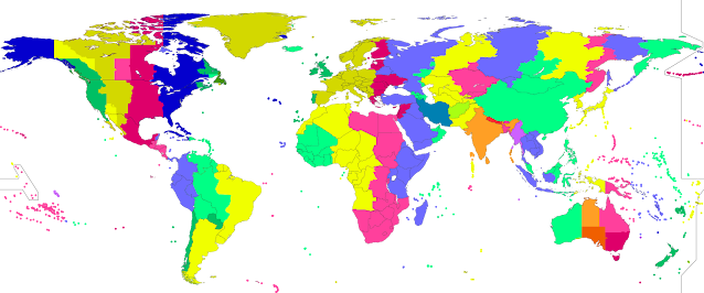 time zones map world