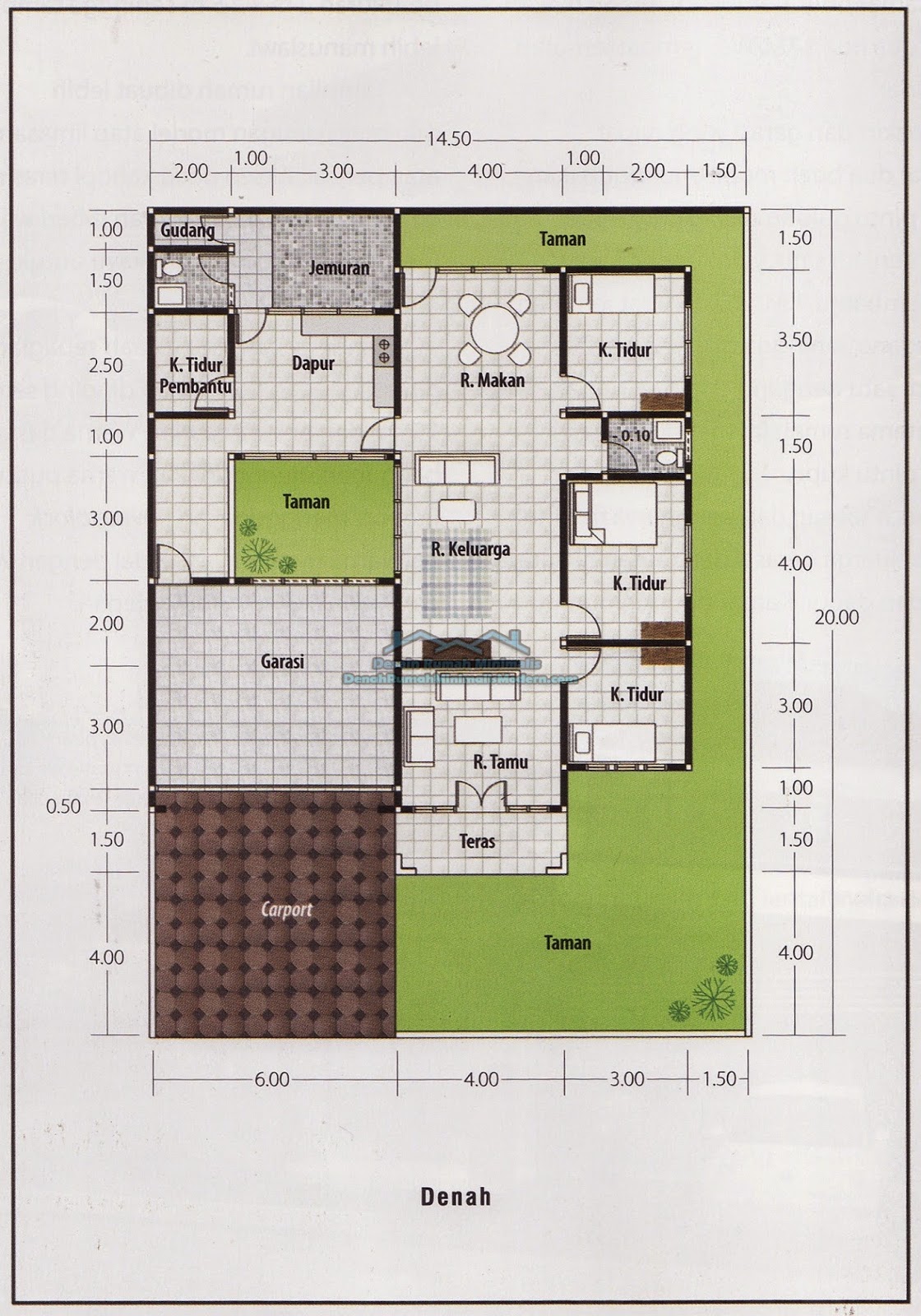 Gambar Denah Rumah Type 80 120 Terbaru Denahom
