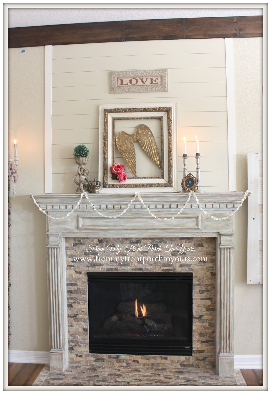 Vintage Romantic Valentines Mantel- From My Front Porch To Yours