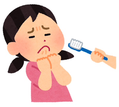 歯磨きを嫌がる子供のイラスト