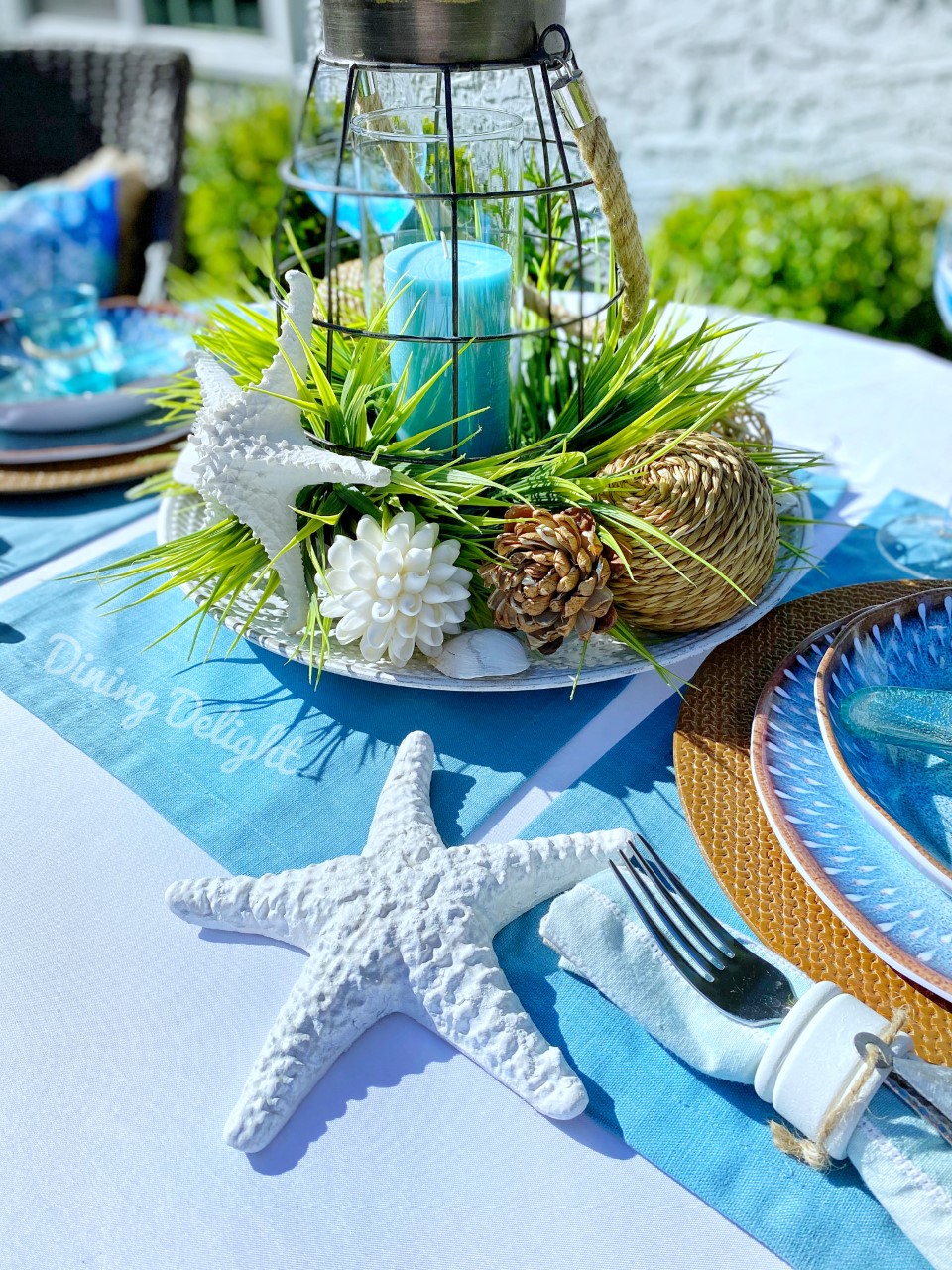 Dining Delight Backyard Beach Tablescape for Two