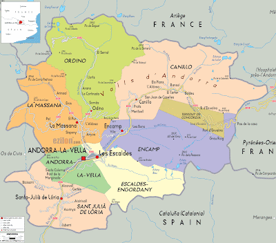Mapa da Andorra Política Regional