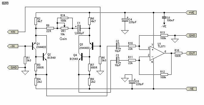 Microphone Preamp Low Noise Balanced |Electronic Schematic Circuit
