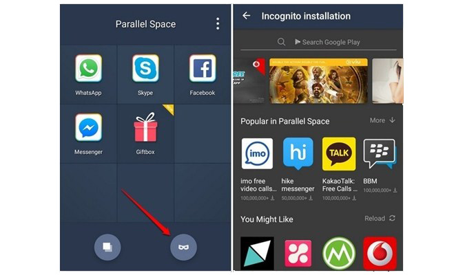 Sembunyikan ikon Aplikasi di Layar Android - Parallel Space Sembunyikan ikon Aplikasi di Layar Android - Parallel Space