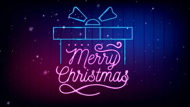 Neon Christmas Gift Screensaver