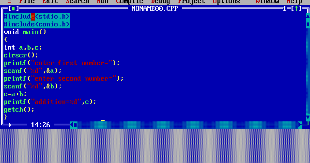 c program for adding two numbers