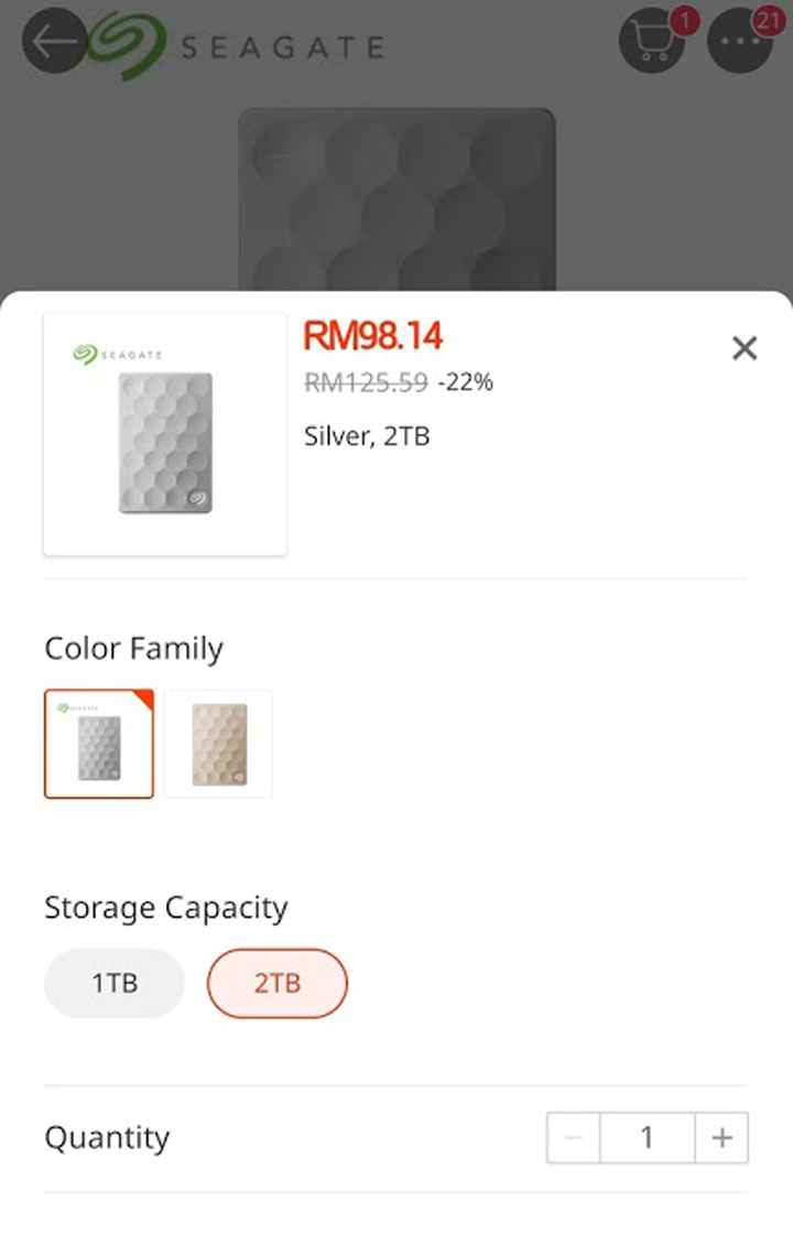 Seagate External Hard Disk 2TB Murah di Lazada