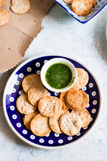 popular Indian snack - baked flat discs made of four and spices