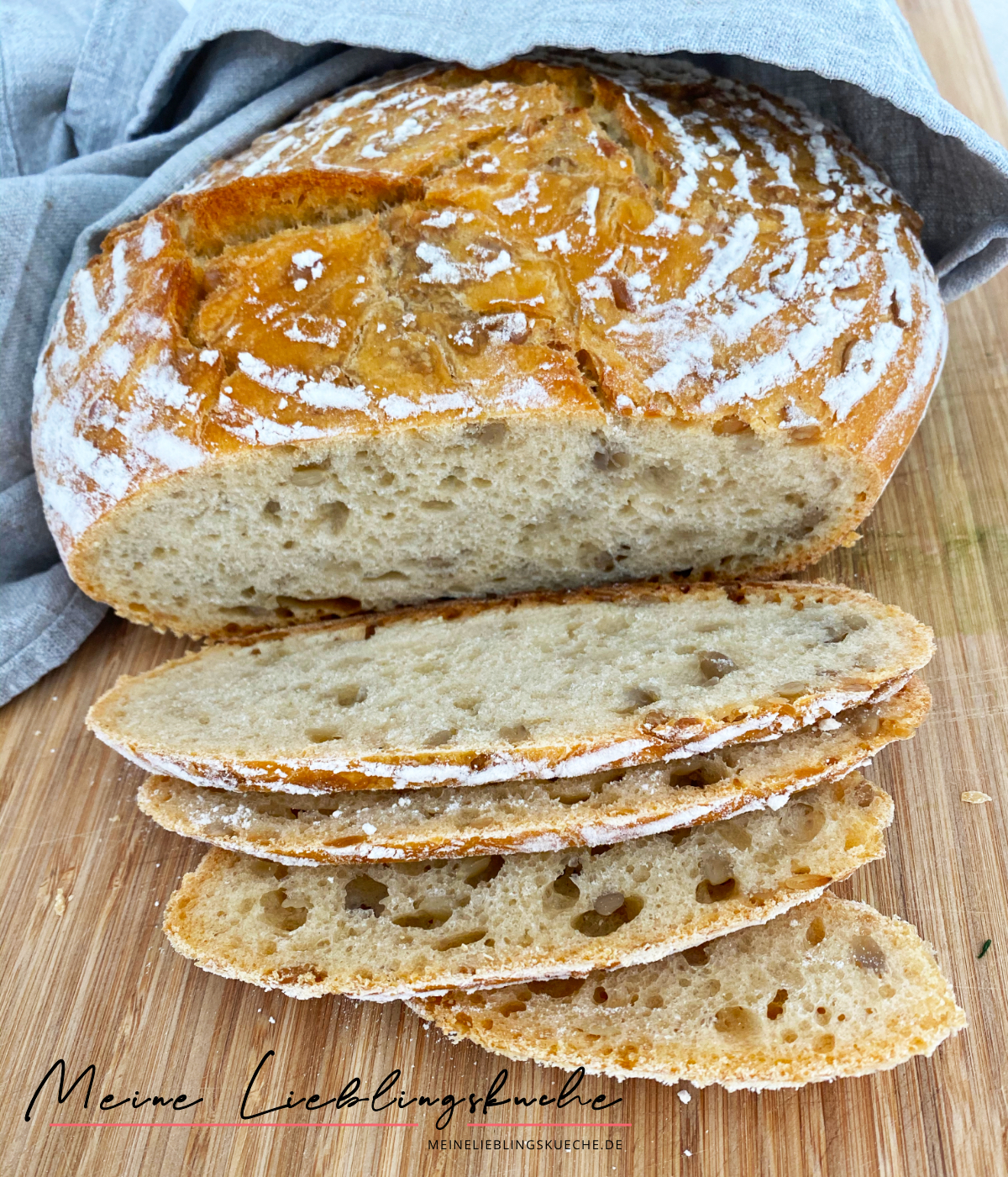 weizen dinkel brot mit sonnenblumenkernen und wenig hefe