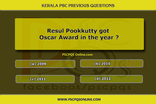 Oscar Award, Rasul Pookutty, Rasul Pookutty Awards and Honours, General Knowledge Questions
