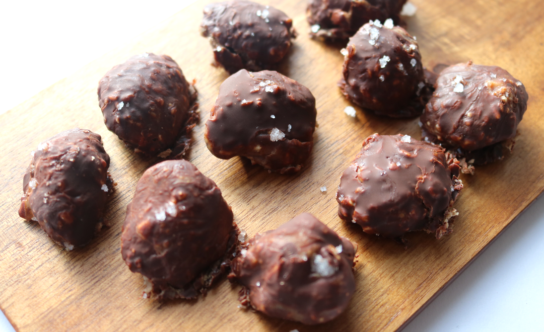 Sea Salt & Dark Chocolate Hazelnut Bites recipe (Dairy-Free/Vegan/Gluten-Free)