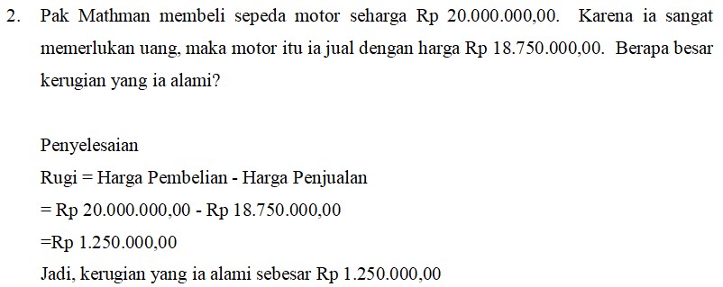 HARGA PEMBELIAN, HARGA PENJUALAN, UNTUNG DAN RUGI MATEMATIKA KELAS 7