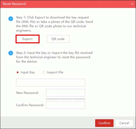 Reset Hikvision password 