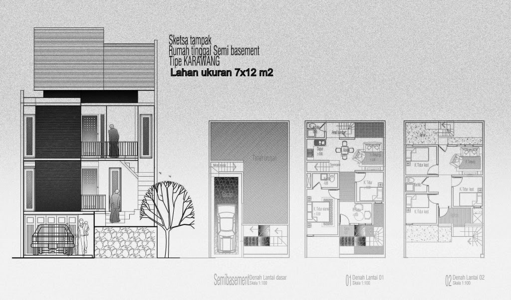  Desain  Rumah  Minimalis  2  Lantai  7X12  Foto Desain  Rumah  