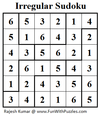 Irregular Sudoku (Mini Sudoku Series #19) Solution