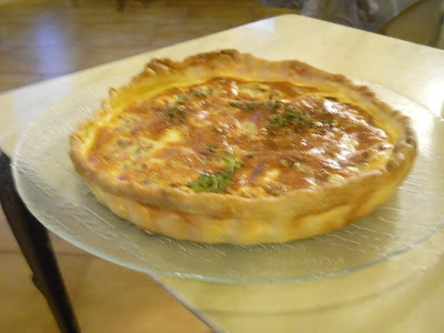 quiche con ricotta,pasta di salame e timo