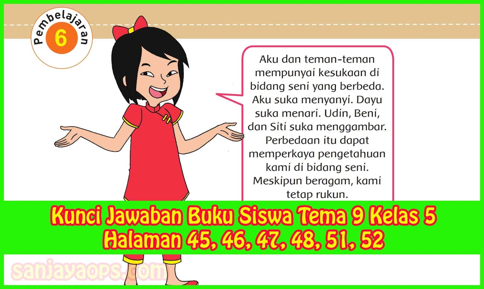 Kunci Jawaban Buku Siswa Tema 9 Kelas 5 Halaman 45, 46, 47, 48, 51, 52