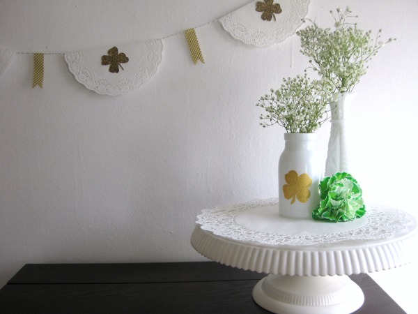 DIY lucky milk glass