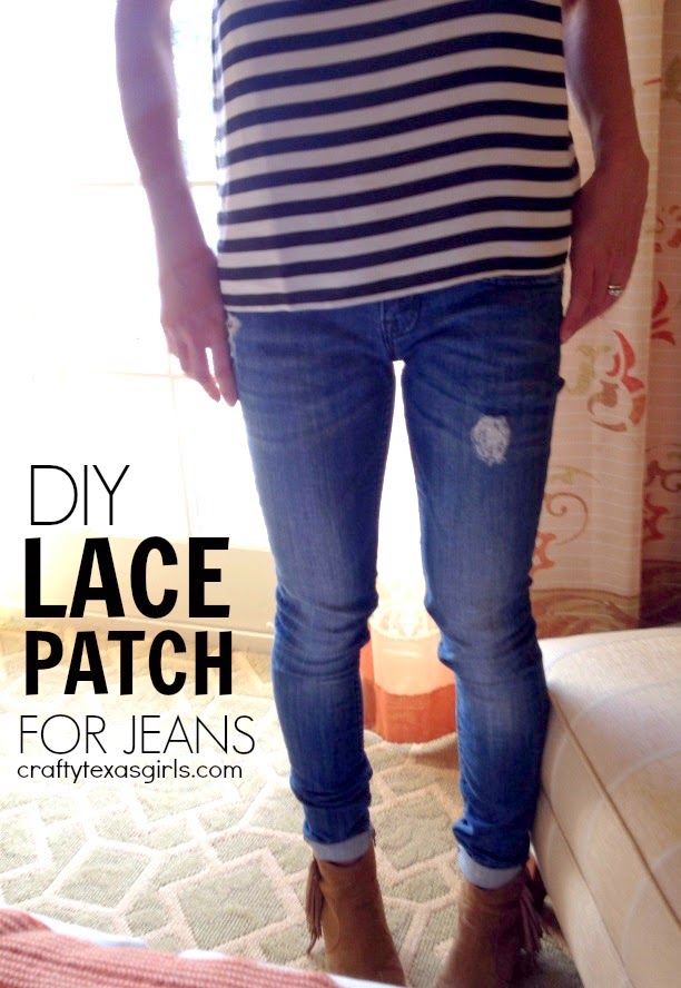 Crafty Texas Girls: Lace Patch for Jeans (DIY)