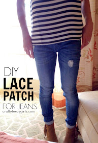 Crafty Texas Girls: Lace Patch for Jeans (DIY)