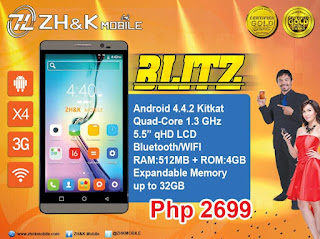 ZH&K Mobile Blitz, 5.5-inch Quad Core for Php2,699