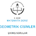 8. sınıf Geometrik Cisimler çıkmış OKS SBS TEOG soruları