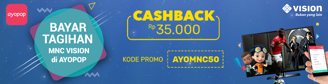 Promo CashBack Pembayaran MNC Vision dengan Ayopop - TV Berlangganan