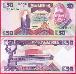 Z8 ZAMBIA 50 KWACHA UNC (1986-1988)