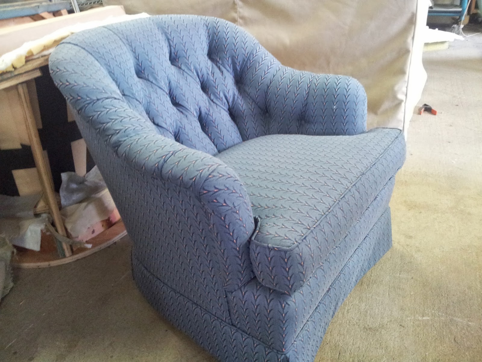 Homestyle Custom Upholstery and Awning Before And After Couch And