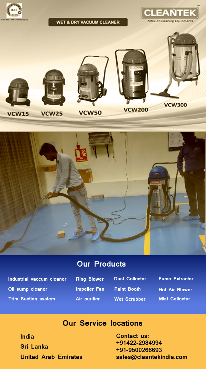 Cleanvacindia Cleantek's Industrial Vacuum cleaning Products