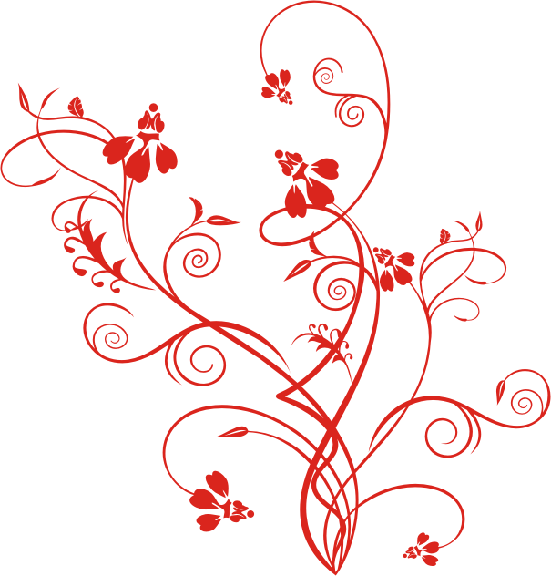 Ornamen Bunga Merah Ornament Vector Ornamen Bunga Merah Ornament Vector