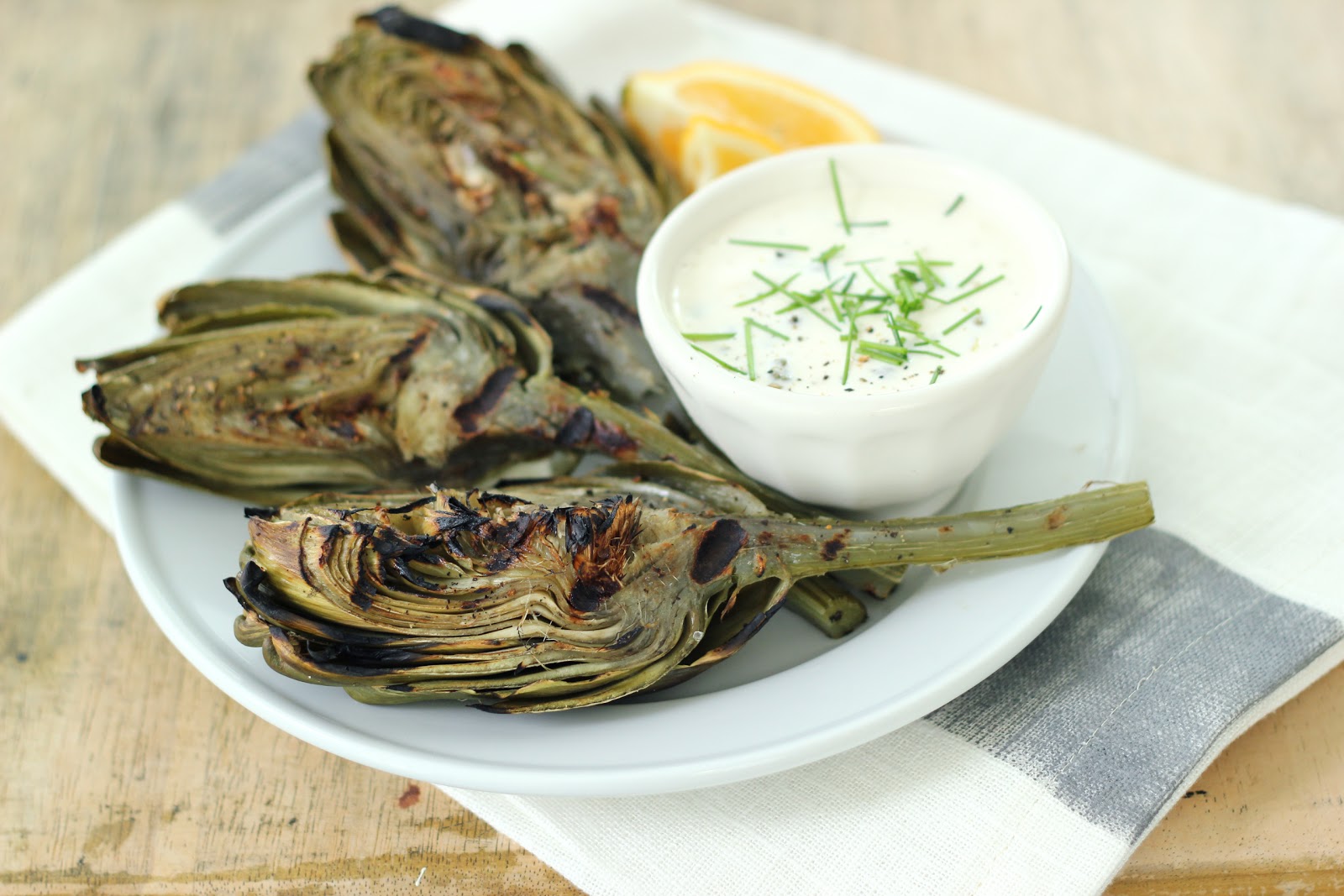 Jenny Steffens Hobick Grilled Artichokes with Lemon Garlic Caper Aioli Easy Summer