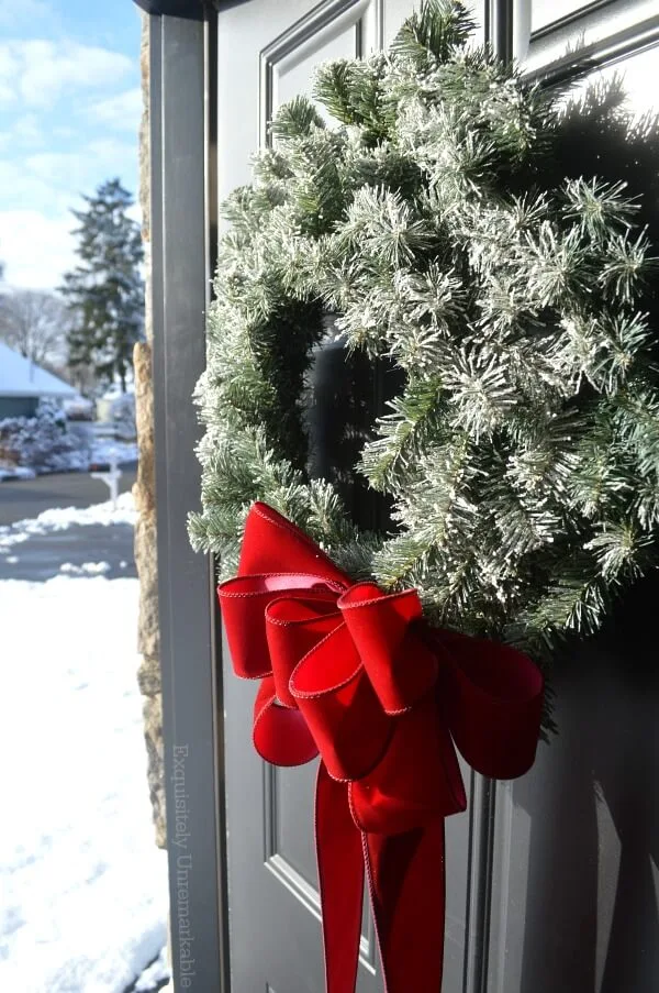 Christmas Wreath On Front Door
