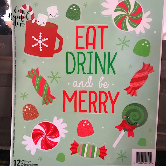 Eat Drink and Be Merry window cling Christmas decor cocoa bar
