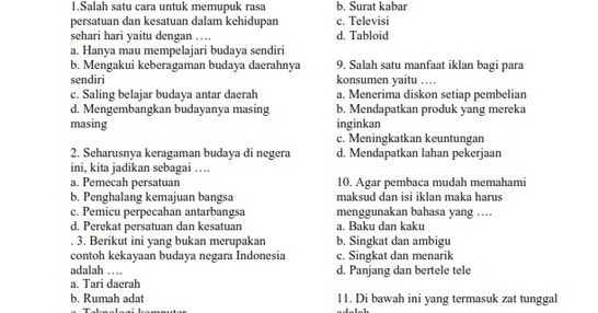 Soal Bahasa Indonesia Kelas 5 Tentang Iklan