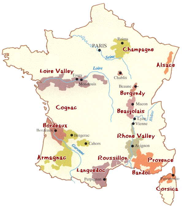 Wine Regions In France Map World Map
