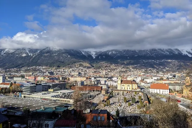 Innsbruck for Christmas: Views of Innsbruck Town from above