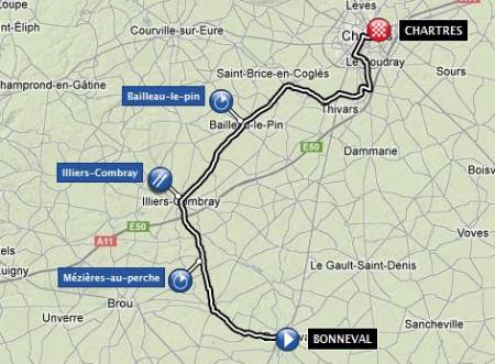 Mapa 19ª etapa Tour de Francia 2012 crono