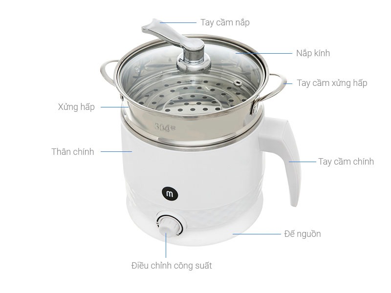 Nồi Nấu Đa Năng Lòng Ceramic Mishio MK271 1,5L