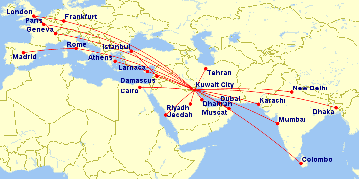 Kuwait Airways Flight Map Utopia Airport: A Plane A Name - A310-308-Kuwait Airways Corporation