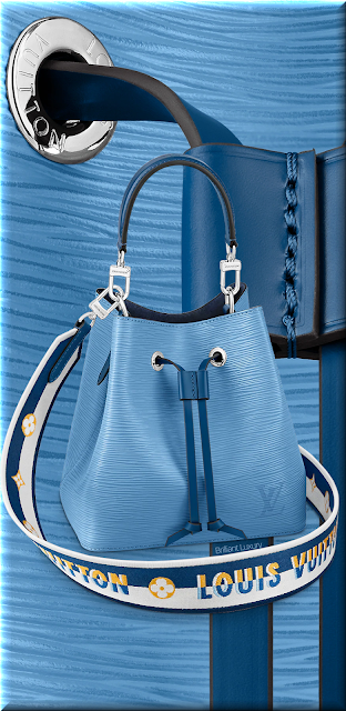Louis Vuitton NéoNoé BB bucket bag in bleuet blue with embroidered Jacquard strap #bags #louisvuitton #brilliantluxury Louis Vuitton NéoNoé BB bucket bag in bleuet blue with embroidered Jacquard strap #bags #louisvuitton #brilliantluxury