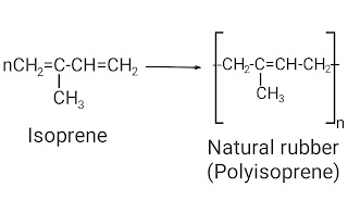 The image shows Polyisoprene and its monomer.