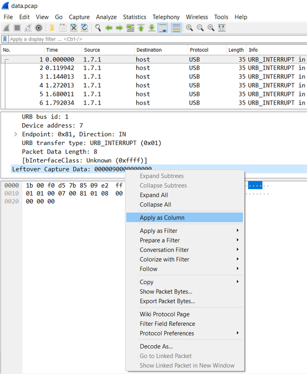 wireshark usb leftover capture data wireshark usb leftover capture data
