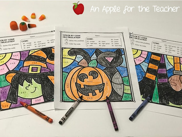 Halloween Color by Number Worksheets