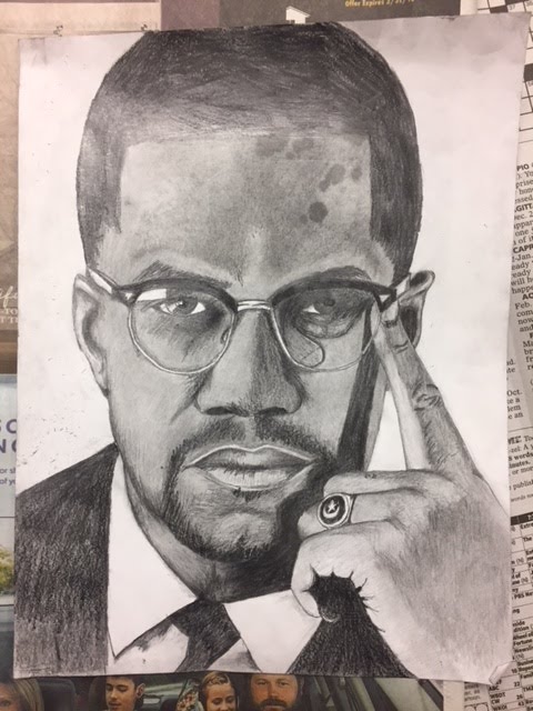 PORTRAIT: MALCOLM X 1960 (Pencil/Graphite) [SOLD]