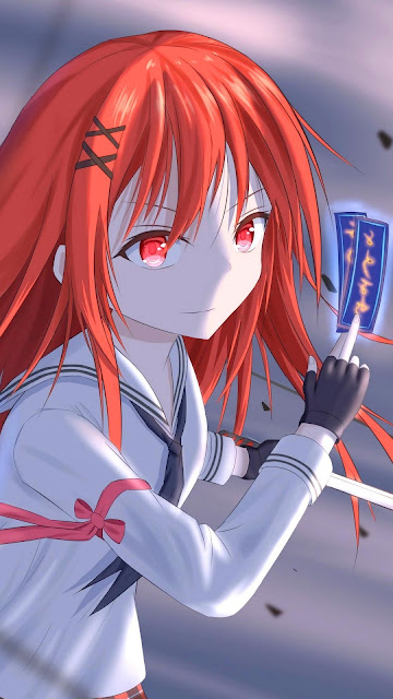 Warrior, long hair, redhead, anime wallpaper Warrior, long hair, redhead, anime wallpaper