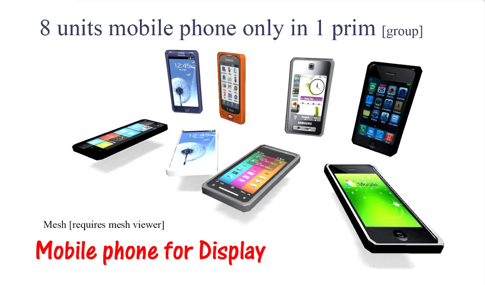 New Item For This Month 8 Units mobile phone [group] only in 1 prim