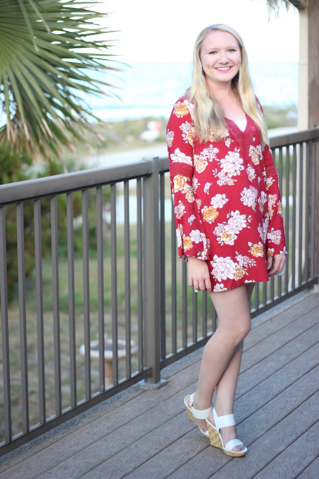 Stephanie Kamp Blog: Red Floral Print Mini Dress