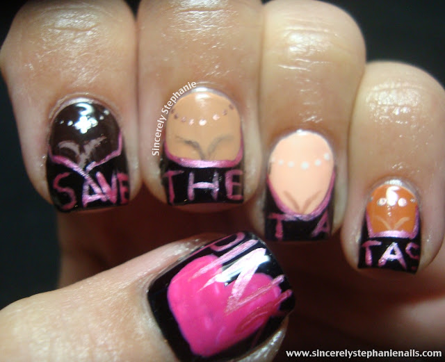 breast cancer nail art