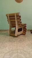 Muebles hechos con tubos de cartón